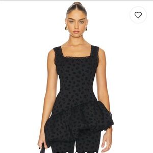 NWT For Love and Lemons Claira Asymmetric Top/ dress in Black